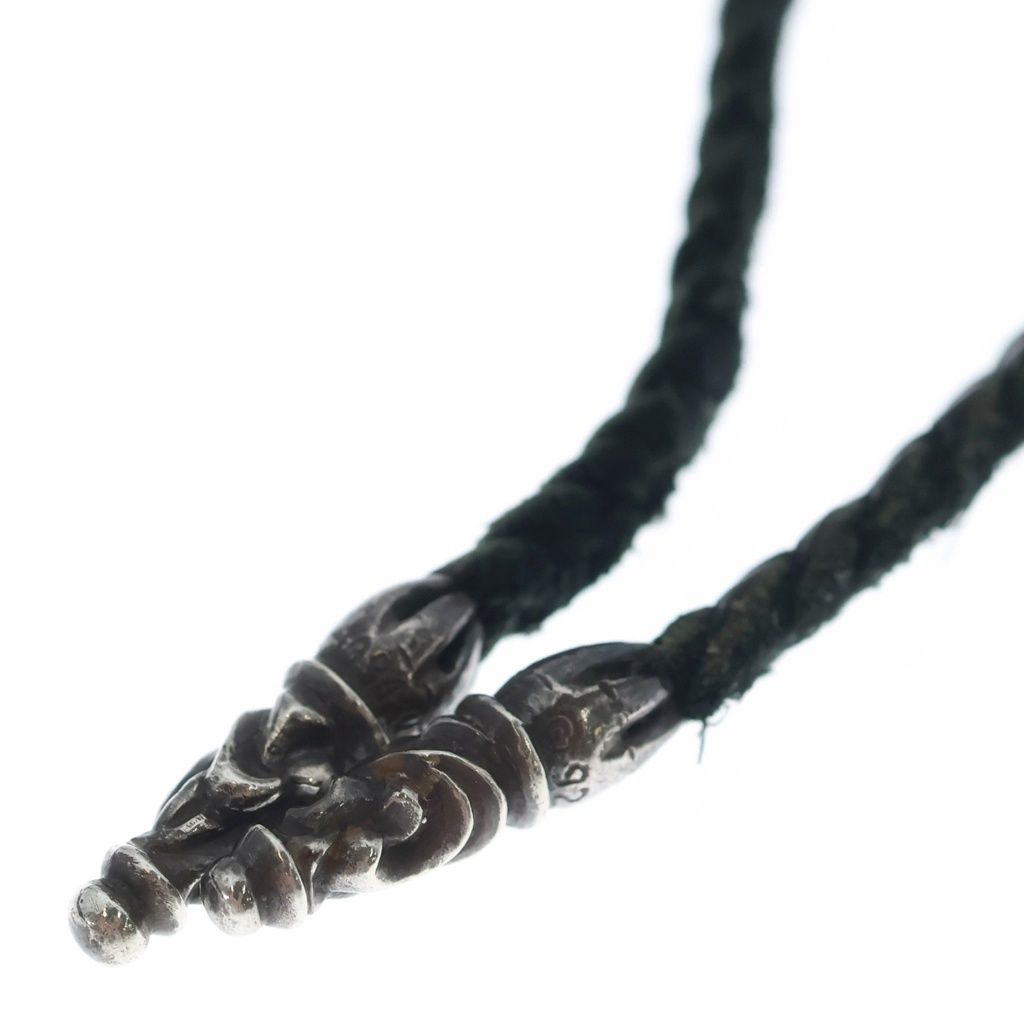 Chrome Hearts Dbl CH Prs Double CH Plus Pendant Leather Braid Silver — view 4