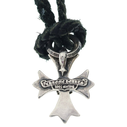 Chrome Hearts Dbl CH Prs Double CH Plus Pendant Leather Braid Silver — view 5