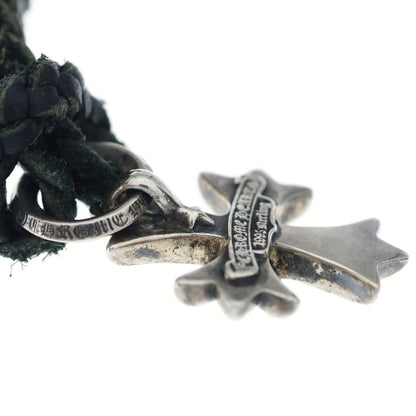 Chrome Hearts Dbl CH Prs Double CH Plus Pendant Leather Braid Silver — view 6