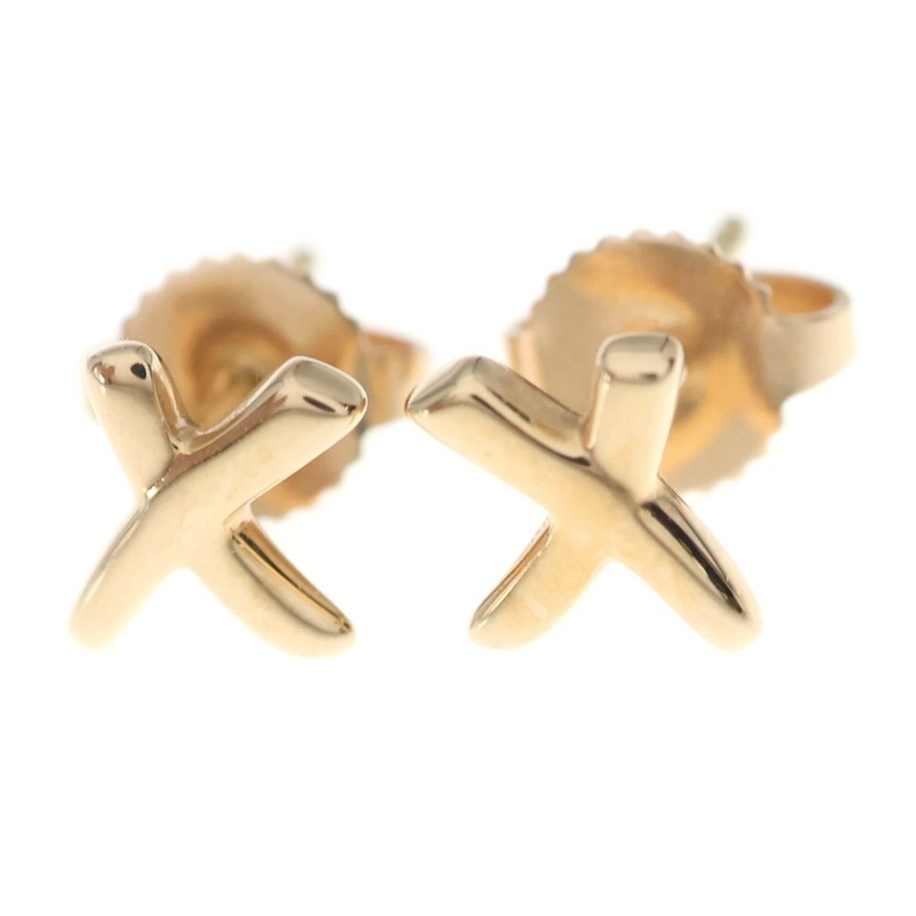 Tiffany & Co Paloma Picasso Graffiti Kiss Stud Earrings 18k Pink Gold