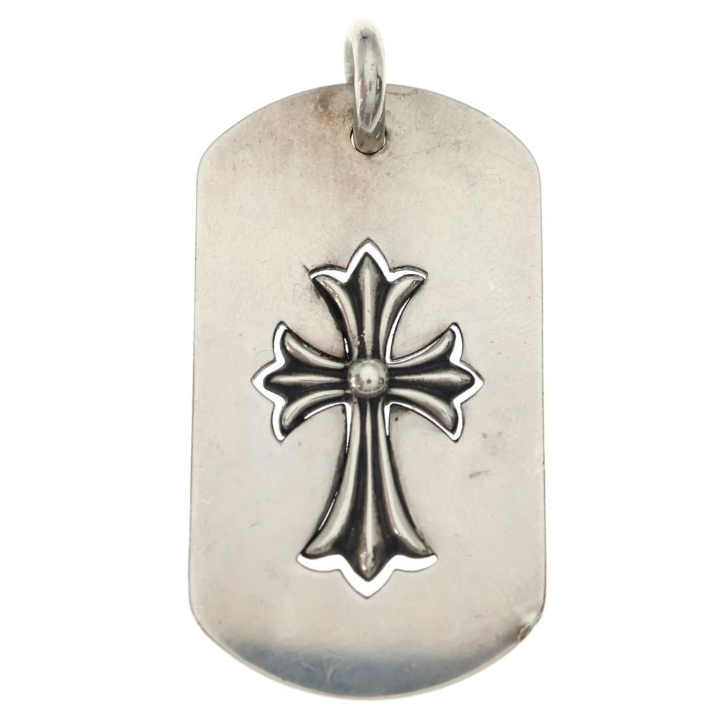 Chrome Hearts D Tag Lrg Tny Crs Cutout Tiny CH Cross Large Dog Tag Pendant