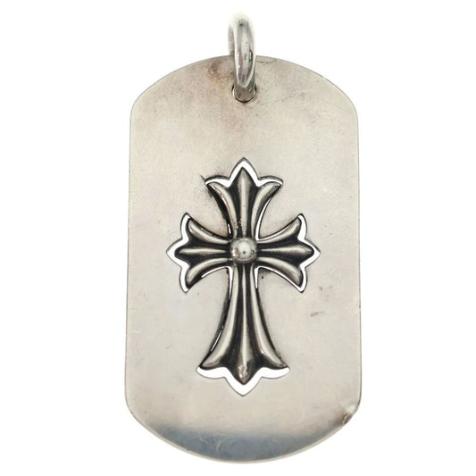 Chrome Hearts D Tag Lrg Tny Crs Cutout Tiny CH Cross Large Dog Tag Pendant