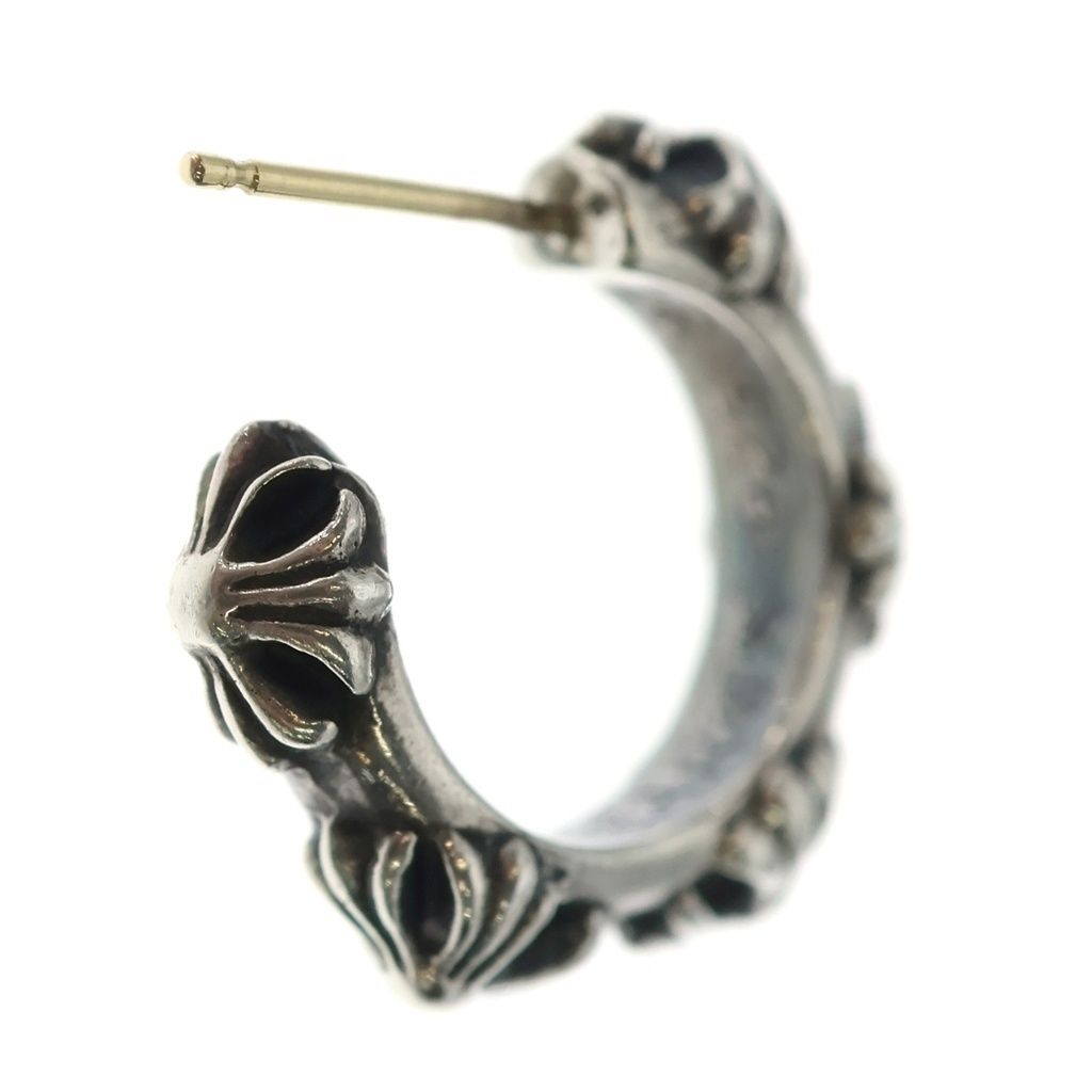 Chrome Hearts Hoop Cross Band Earrings Silver — view 2