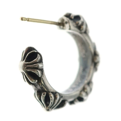 Chrome Hearts Hoop Cross Band Earrings Silver — view 2