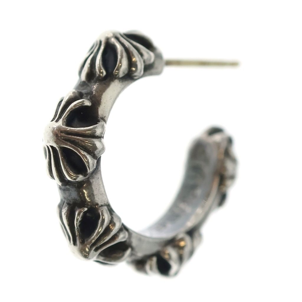 Chrome Hearts Hoop Cross Band Earrings Silver