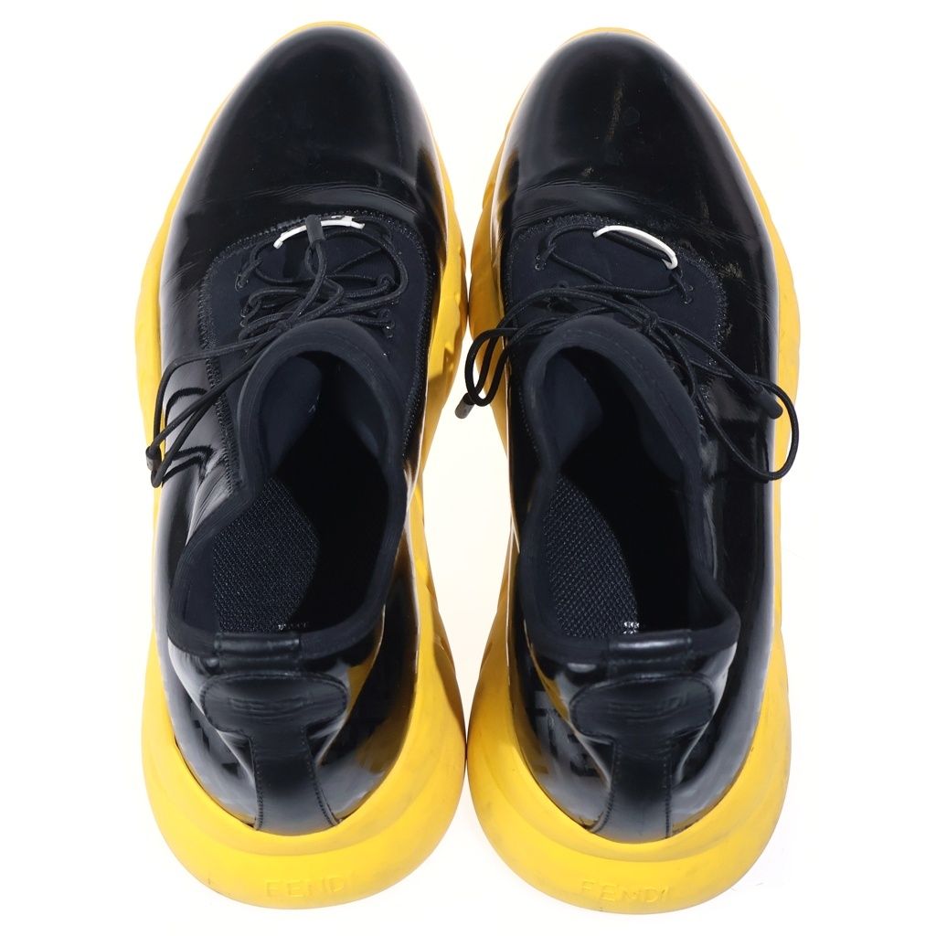 Fendi Shade Effect FF Logo Low Cut Sneakers Black Yellow — view 4