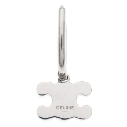 Celine Triomphe Rhinestone Earrings Silver — view 2