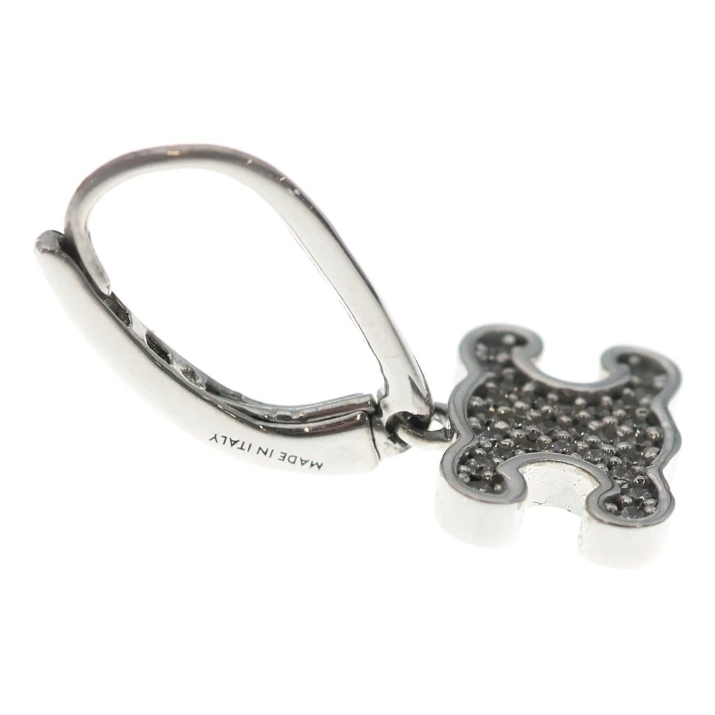 Celine Triomphe Rhinestone Earrings Silver — view 4