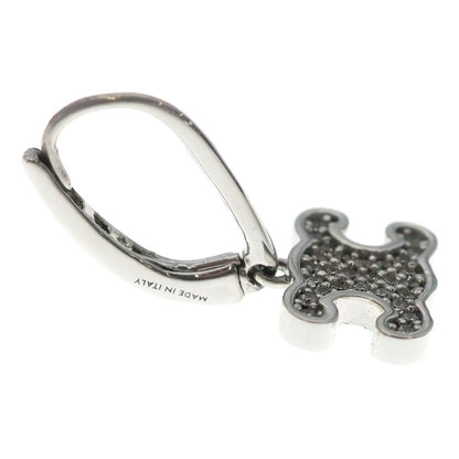 Celine Triomphe Rhinestone Earrings Silver — view 4