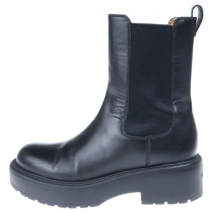 Miu Miu Leather Side Gore Boots Black