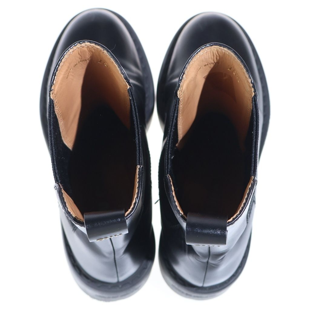 Miu Miu Leather Side Gore Boots Black — view 4