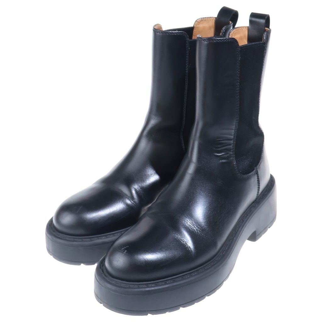 Miu Miu Leather Side Gore Boots Black — view 2