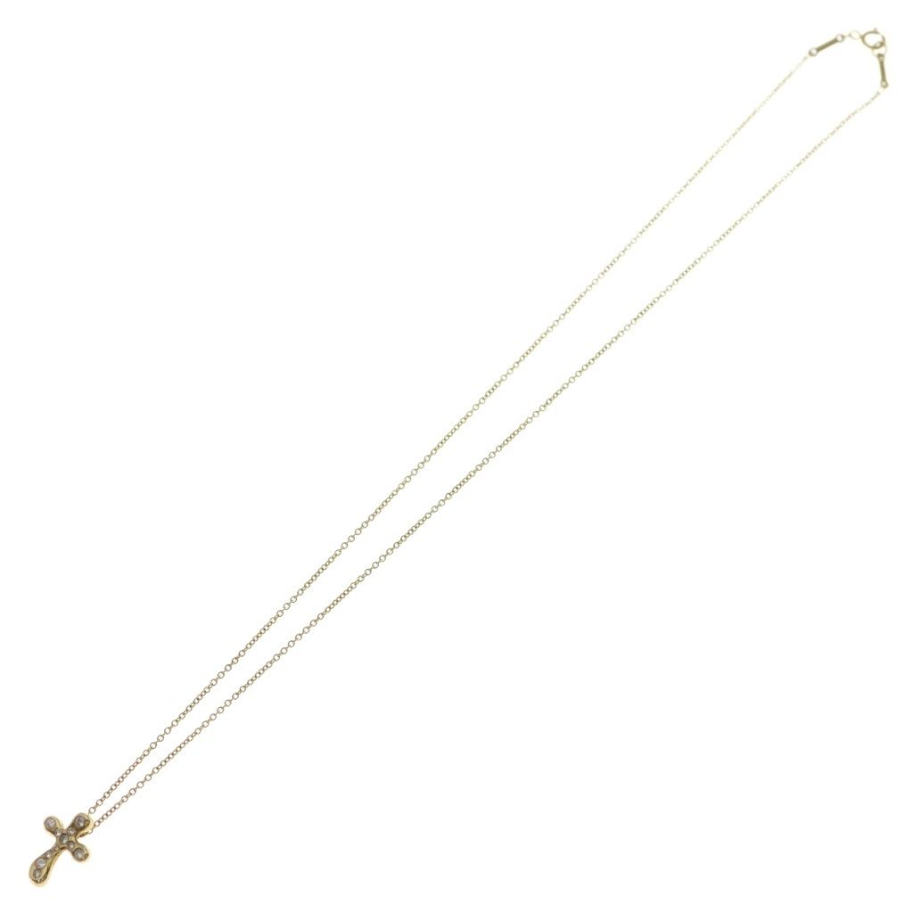 Tiffany & Co Dots Cross Diamond Pendant Chain Gold 18k — view 2