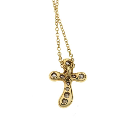 Tiffany & Co Dots Cross Diamond Pendant Chain Gold 18k — view 5