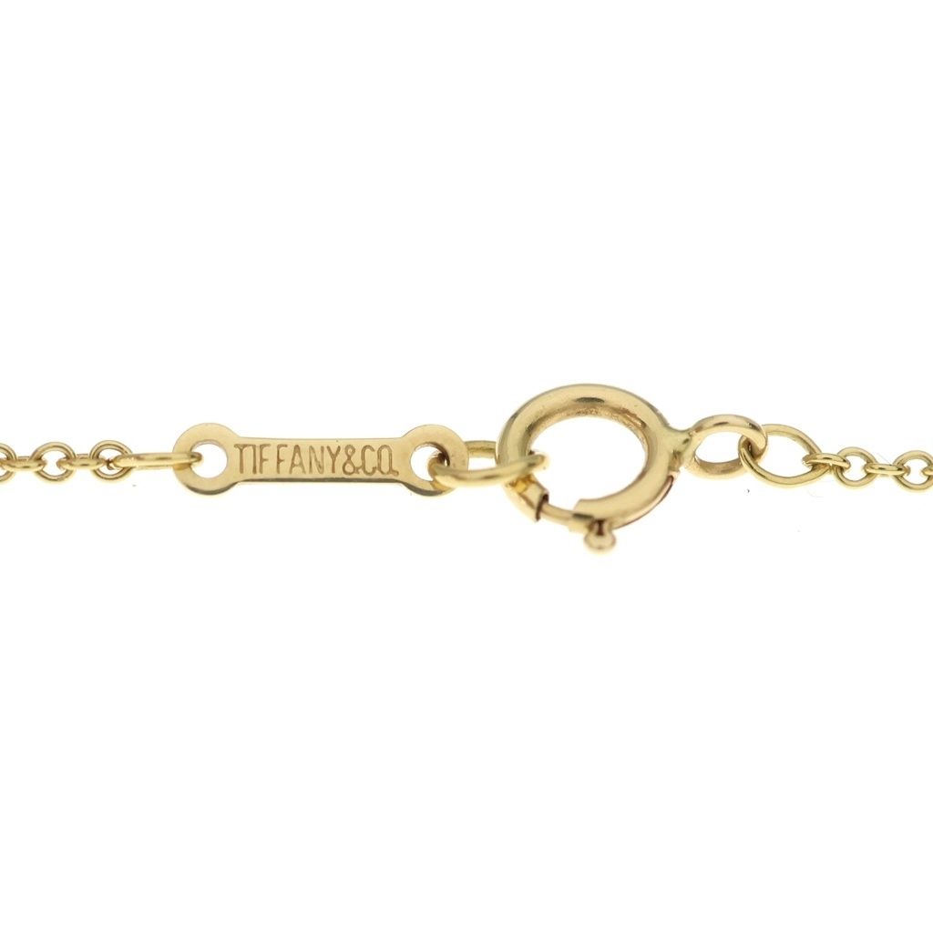 Tiffany & Co Open Heart Diamond Pendant Chain Gold — view 6
