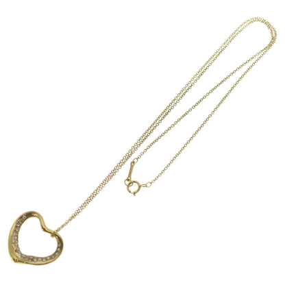 Tiffany & Co Open Heart Diamond Pendant Chain Gold — view 2
