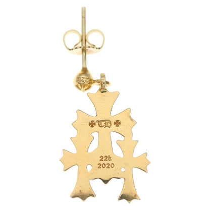 Chrome Hearts 22k 3 CH Cross Drop Triple Earrings Gold — view 2