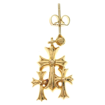 Chrome Hearts 22k 3 CH Cross Drop Triple Earrings Gold