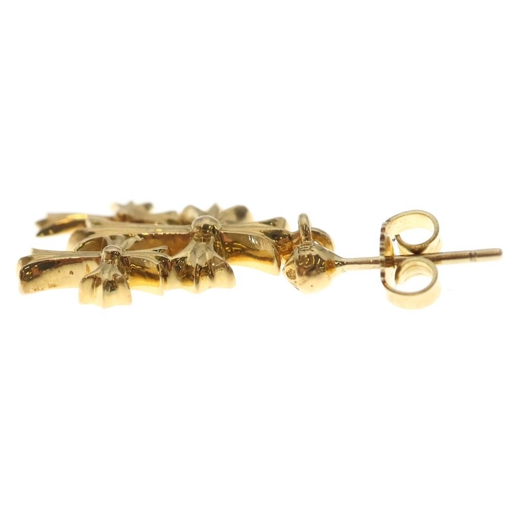 Chrome Hearts 22k 3 CH Cross Drop Triple Earrings Gold — view 3