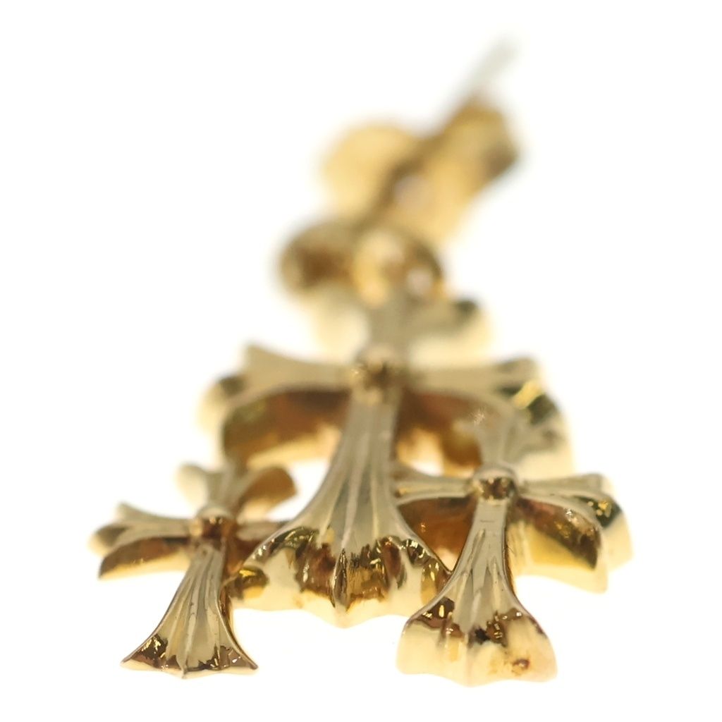 Chrome Hearts 22k 3 CH Cross Drop Triple Earrings Gold — view 6