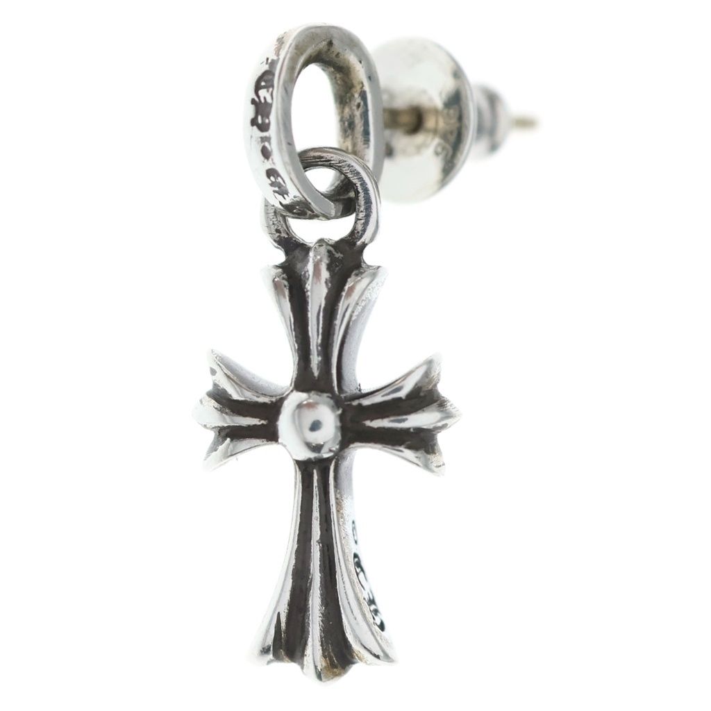 Chrome Hearts Bby Pprchn Baby Fat Cross Drop Earrings Silver
