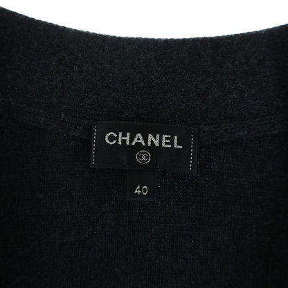 Chanel Coco Button Cardigan Black Cashmere 40 — view 6