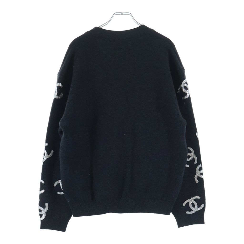 Chanel Coco Button Cardigan Black Cashmere 40 — view 2