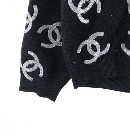 Chanel Coco Button Cardigan Black Cashmere 40 — view 5