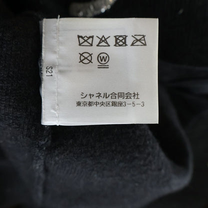 Chanel Coco Button Cardigan Black Cashmere 40 — view 8