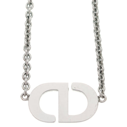Dior Petit CD Logo Rhinestone Pendant Chain Silver — view 5