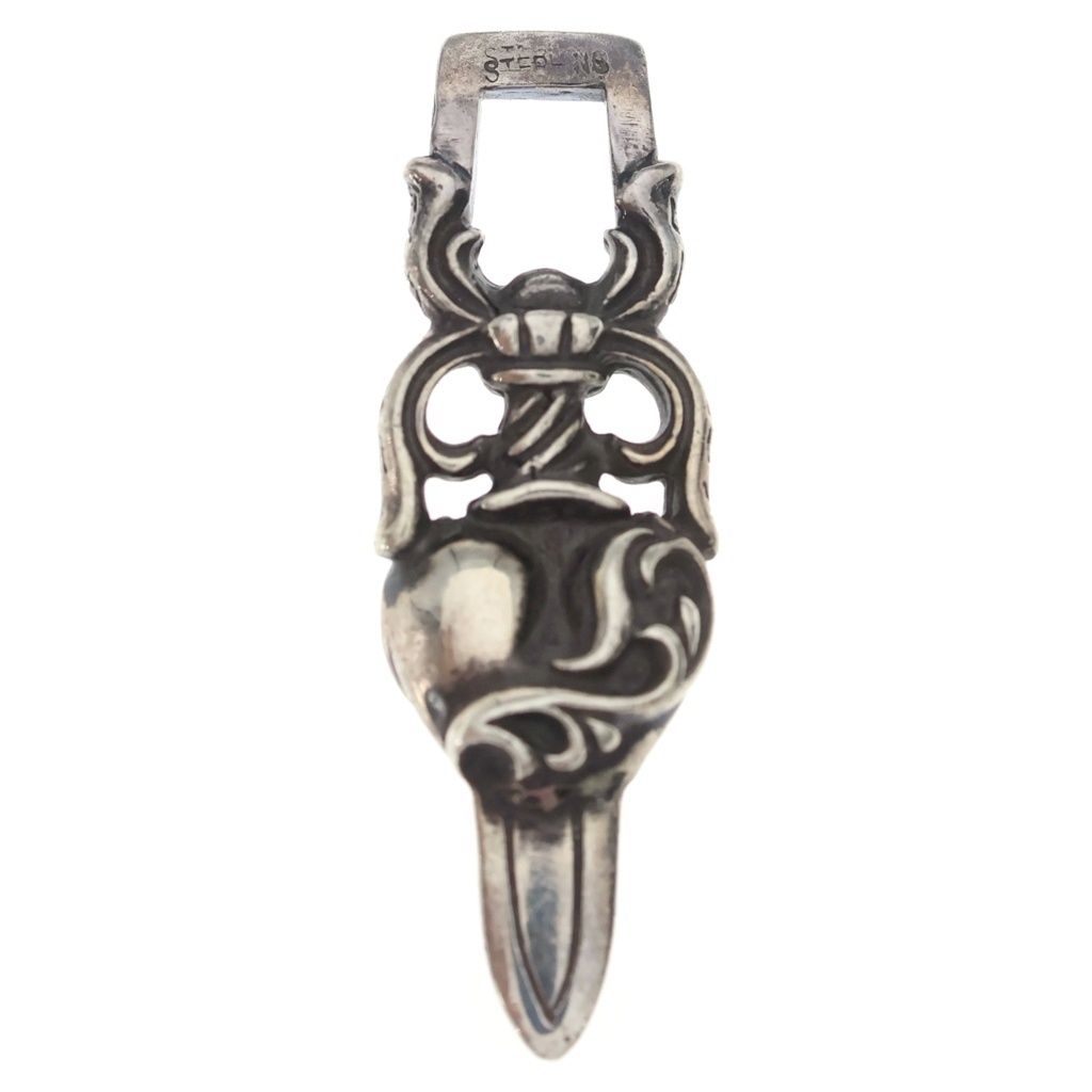 Chrome Hearts Dagger Heart Daga Pendant Silver
