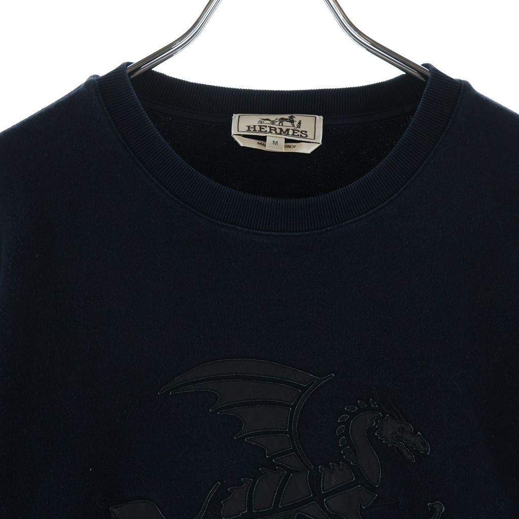Hermes Exlibus Dragon Crew Neck Sweatshirt Black — view 3