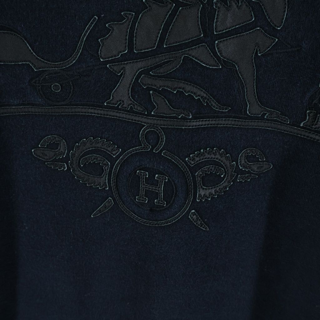 Hermes Exlibus Dragon Crew Neck Sweatshirt Black — view 6