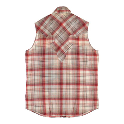 Chrome Hearts Large BS Flare Leather Patch Plaid Check Sleeve Shirt — view 2
