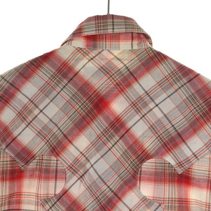 Chrome Hearts Large BS Flare Leather Patch Plaid Check Sleeve Shirt — view 4