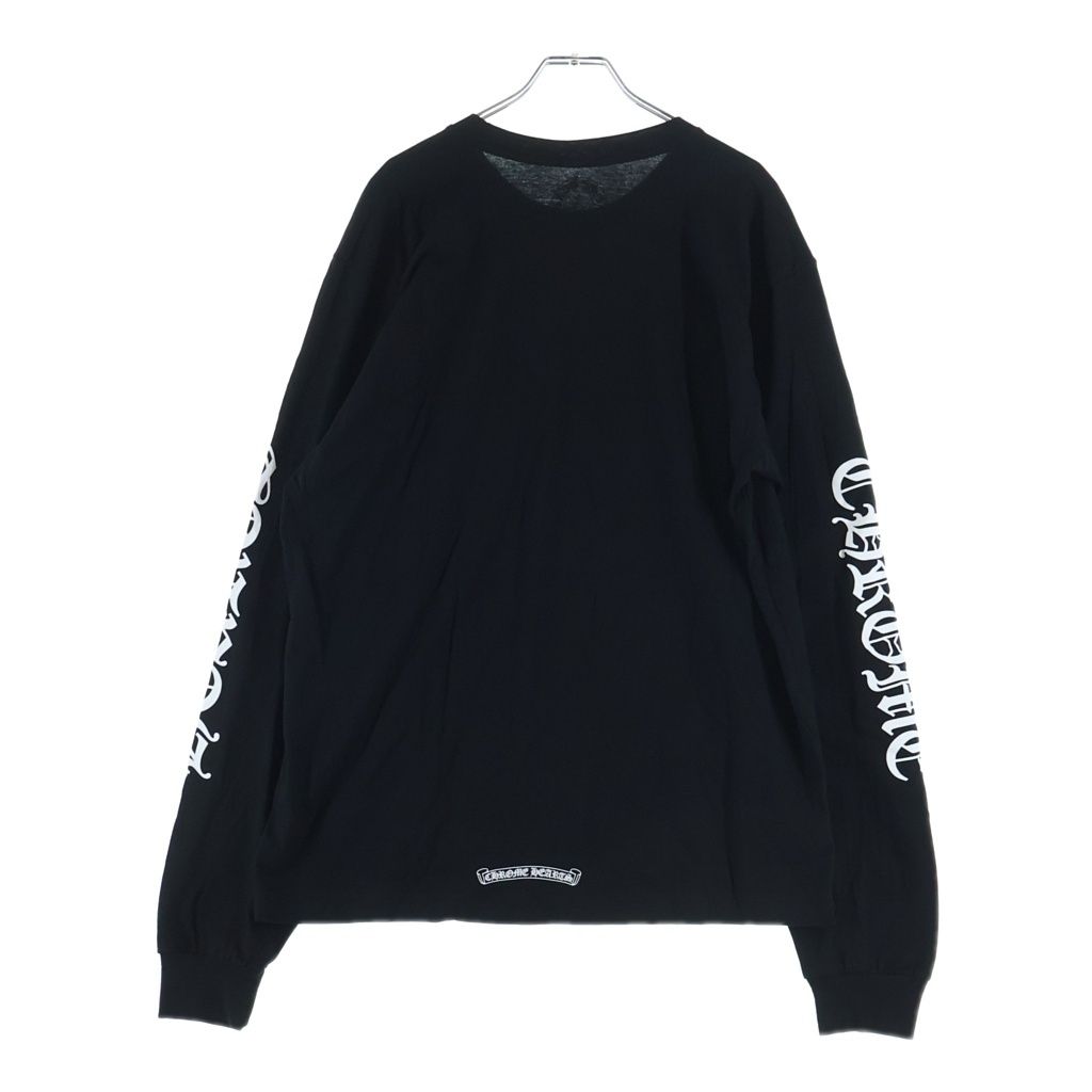 Chrome Hearts CH LS Neck Logo Print Sleeve Long T-Shirt Top Black — view 2