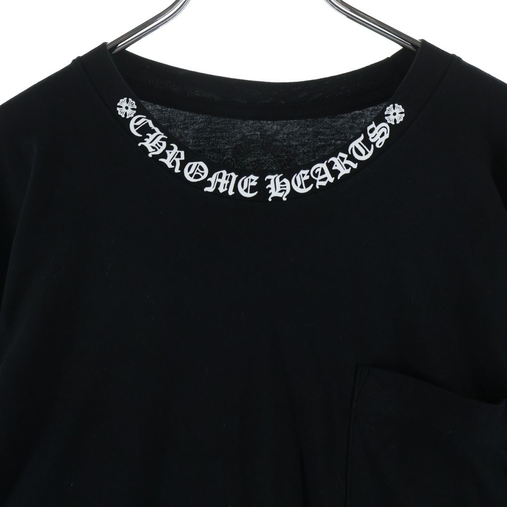 Chrome Hearts CH LS Neck Logo Print Sleeve Long T-Shirt Top Black — view 3
