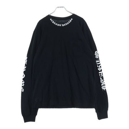 Chrome Hearts CH LS Neck Logo Print Sleeve Long T-Shirt Top Black