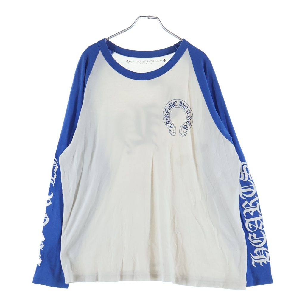Chrome Hearts Raglan Sleeve Tee Back CH Print Long T-Shirt Long T Blue White