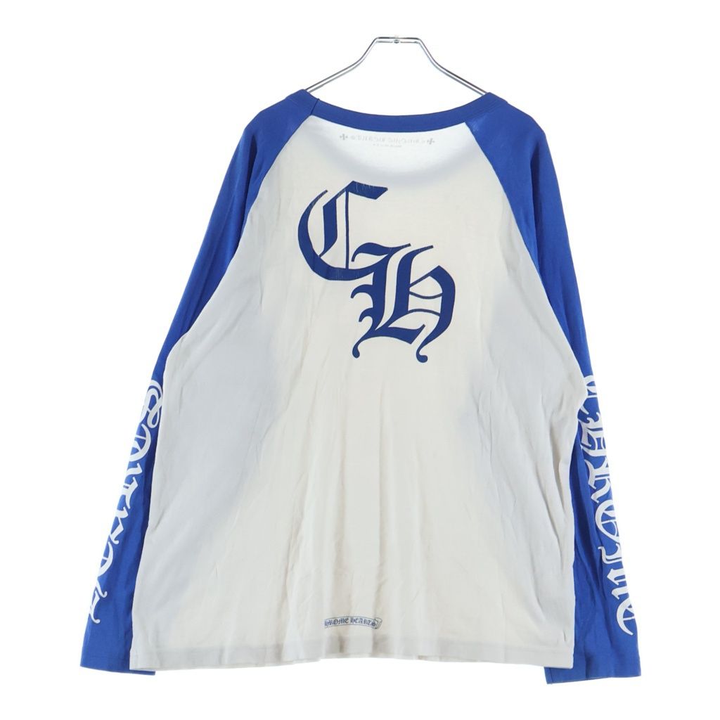 Chrome Hearts Raglan Sleeve Tee Back CH Print Long T-Shirt Long T Blue White — view 2