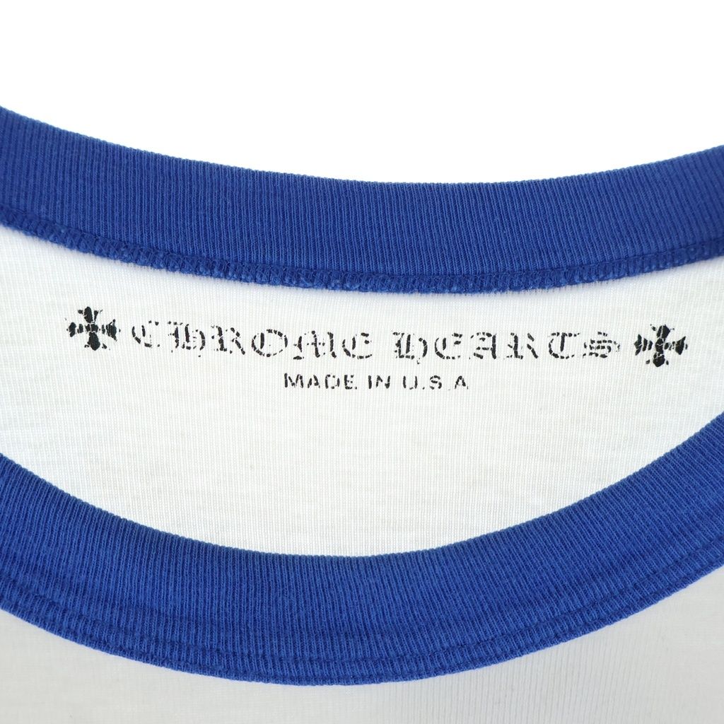 Chrome Hearts Raglan Sleeve Tee Back CH Print Long T-Shirt Long T Blue White — view 7