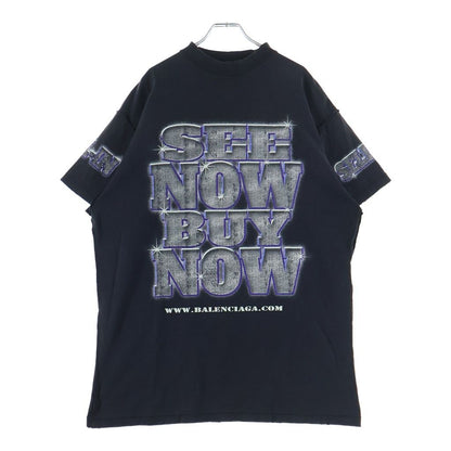 Balenciaga See Now Buy Now Tee Distressed Print Crew Neck Short Sleeve T-Shirt