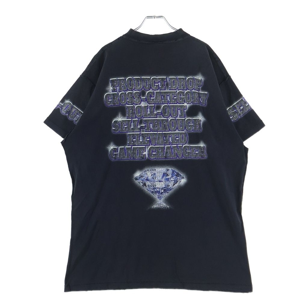 Balenciaga See Now Buy Now Tee Distressed Print Crew Neck Short Sleeve T-Shirt — view 2