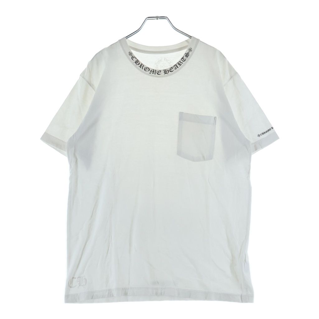 Chrome Hearts Neck Logo S Tee Print Crew Short Sleeve T-Shirt White