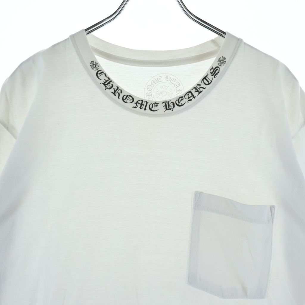Chrome Hearts Neck Logo S Tee Print Crew Short Sleeve T-Shirt White — view 3