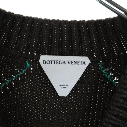 Bottega Veneta Agyle V-neck Mohair Blend Knit Sweater Green Brown — view 7