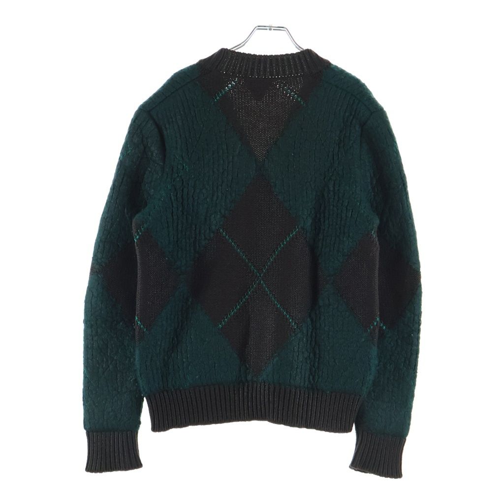 Bottega Veneta Agyle V-neck Mohair Blend Knit Sweater Green Brown — view 2