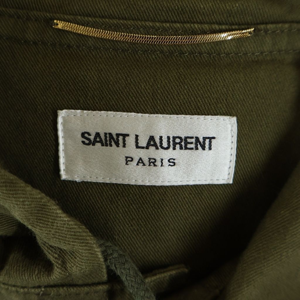 Saint Laurent Paris Hooded Jacket Mini Dress Half Button Military Hoodie — view 6