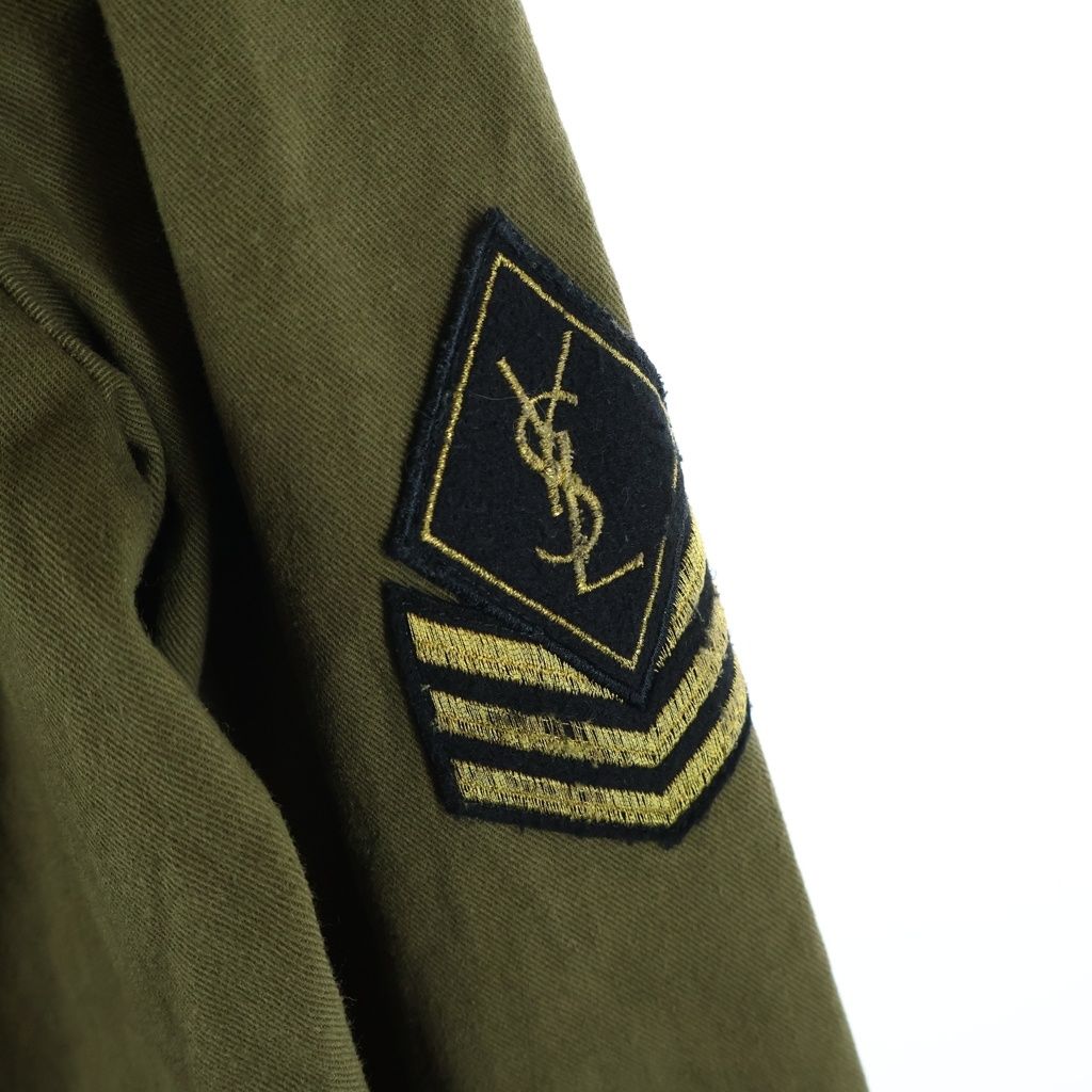 Saint Laurent Paris Hooded Jacket Mini Dress Half Button Military Hoodie — view 5