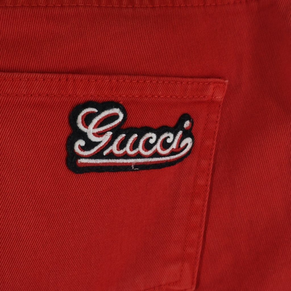 Gucci Denim Pants Leather Patch Logo Embroidery Stretch — view 5